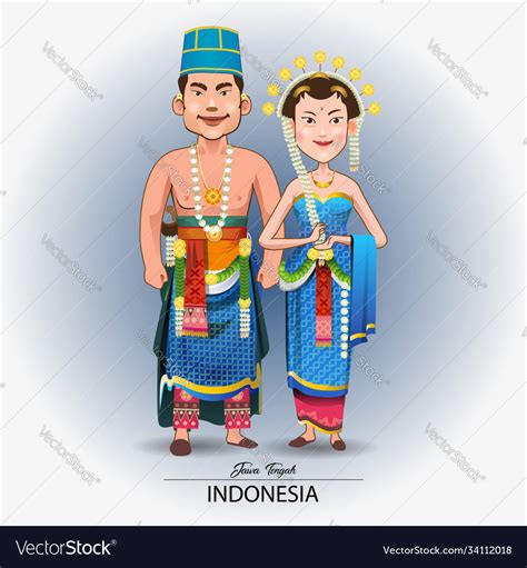 Javanese Traditional Dress Royalty Free Vector Image
