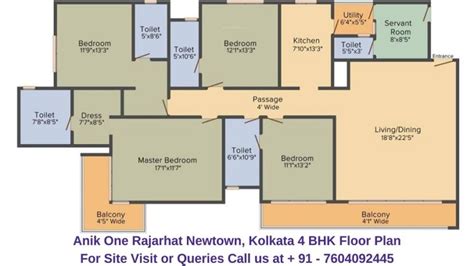 Anik One Rajarhat Newtown Kolkata 4 Bhk Floor Plan Regrob