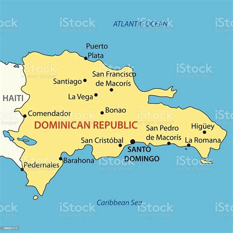 Carte De La République Dominicaineillustration Vecteurs libres de
