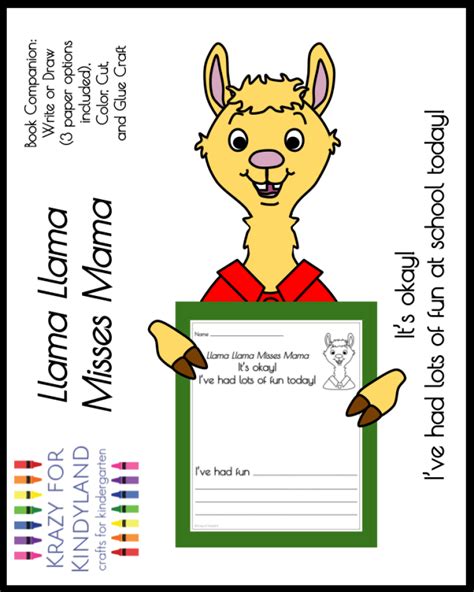 Llama Llama Misses Mama Kindergarten Arts And Crafts Writing Lesson