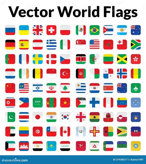 Vector World Flags Royalty Free Stock Photography Image 31938317
