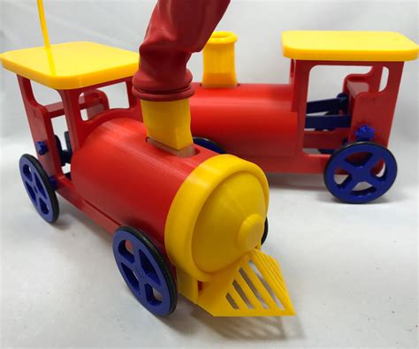 Balloon Powered Single Cylinder Air Engine Toy Train 5 Steps With