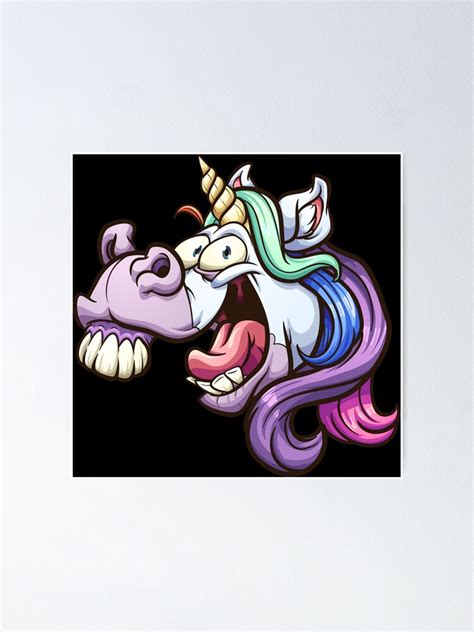 Crazy Unicorn Poster For Sale By Memoangeles Redbubble