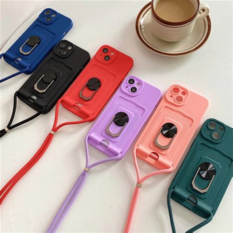 Crossbody Lanyard Wallet Card Holder Soft Case For Iphone 13 12 11 Pro