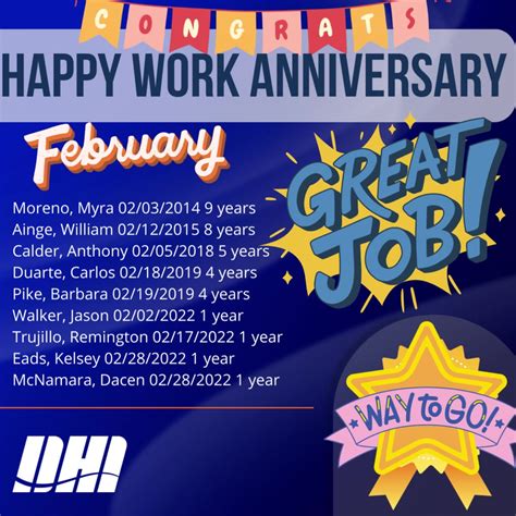 Happy Work Anniversary To You All Continue The Great Work By Dhi