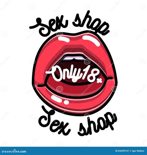 Color Vintage Sex Shop Emblem Stock Vector Illustration Of Isolated