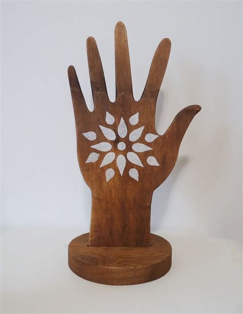 Wooden Hand Display For Rings And Bracelets Brown Etsy Canada