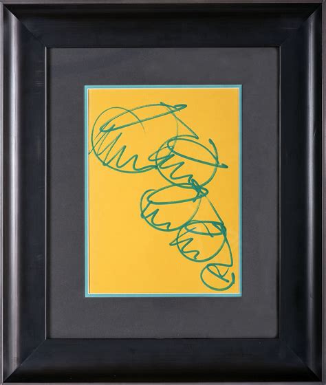 Dale Chihuly Two Original Drawings Two Sided Custom Framed Showing
