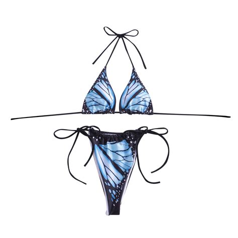 lovskoo high waisted bikini floral print womened swimsuit two piece split swimsuit sets blue