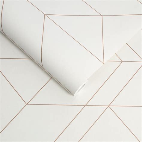 Balance By Graham And Brown White Rose Gold Wallpaper Wallpaper
