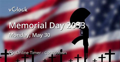 When Is Memorial Day 2033 Countdown Timer Online Vclock