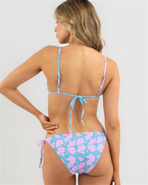 Topanga Zuma Beach Triangle Bikini Top In Blue Pink Fast Shipping