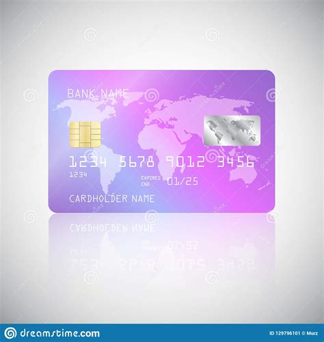 The strip should be on the back and white. Vector Realistic Detailed Credit Card With The World Map On Holographic Background Stock Vector ...