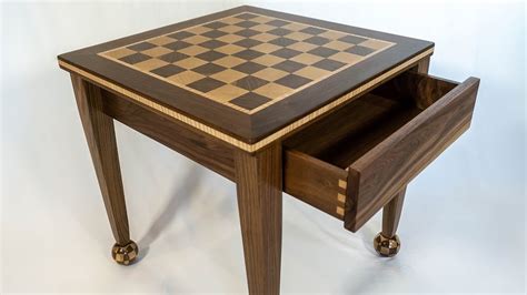 End Table With Removable Chess Board Top With Spherical Chess Board