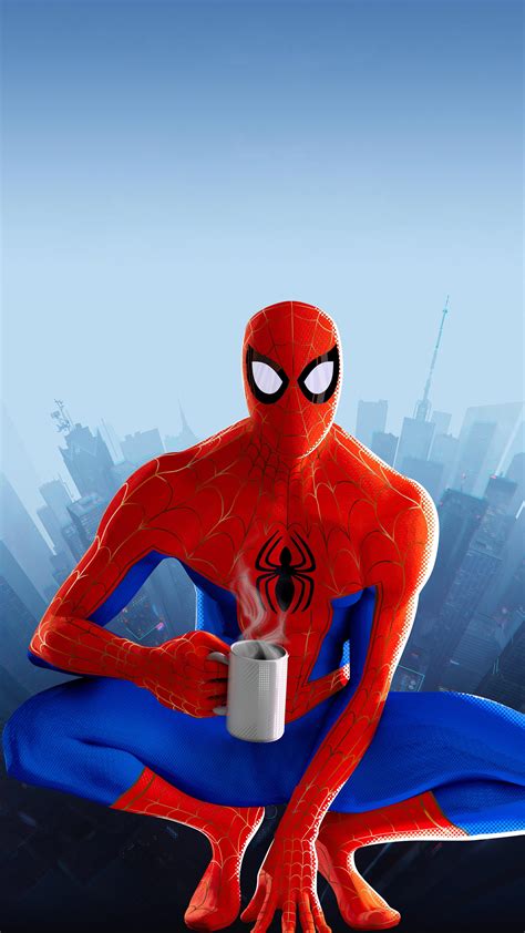 2160x3840 Peter Parker In Spiderman Into The Spider Verse Movie Poster