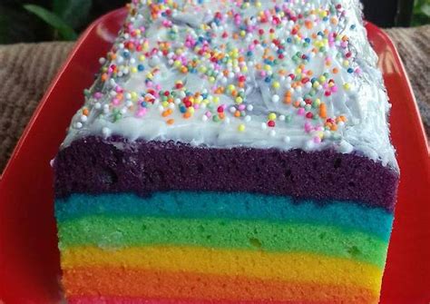 Resep Bolu Rainbow Cake Adonan Kue