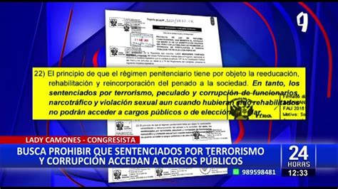 Presentan Pl Para Que Sentenciados Por Terrorismo Y Corrupción No Ocupen Cargos Públicos Youtube