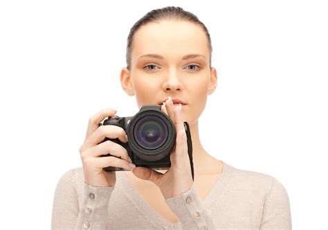 Premium Photo Picture Of Calm Teenage Girl With Digital Camera