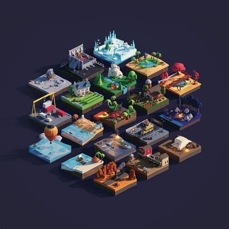 Low Poly Worlds Behance