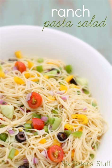 It's great for a packed lunch or summery picnic. Ranch Pasta Salad Recipe | Six Sisters' Stuff