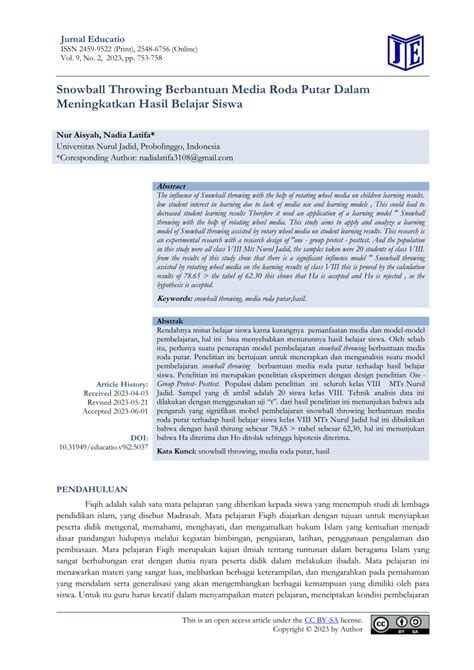 Pdf Snowball Throwing Berbantuan Media Roda Putar Dalam Meningkatkan