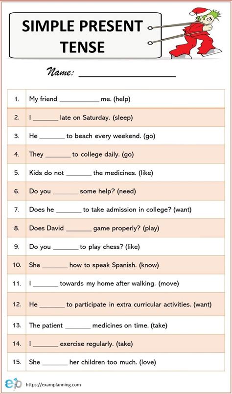 Simple Present Tense Formula For Kids Present Simple Easy For Kids