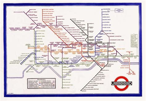 Mapcarte 1365 London Underground Pocket Railways Map By Harry Beck