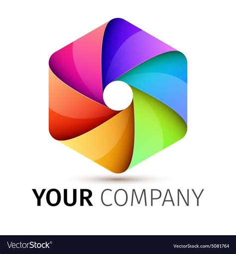 Abstract Colorful Camera Shutter Logo Royalty Free Vector
