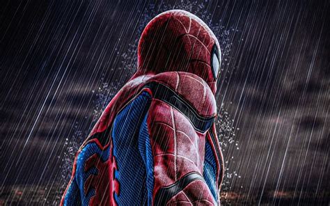 Indir Duvar Kağıdı Spiderman Yağmur 4k Spider Man Altında Fan Sanat