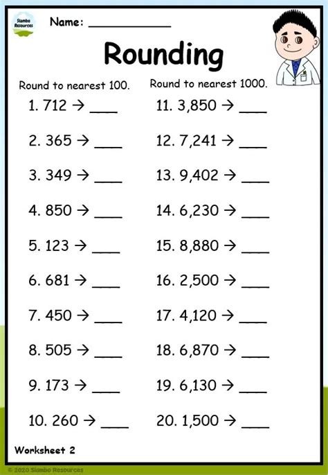 Printable Rounding Numbers Worksheets