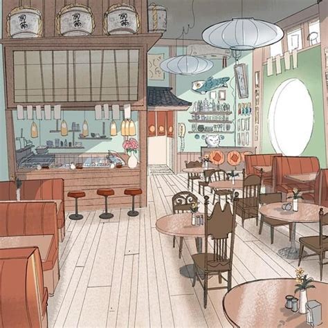 Cafe Aesthetic Cafe Anime Restaurant Background