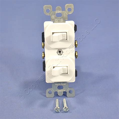 Leviton White Duplex Double Toggle Wall Light Switch 15a Single Pole