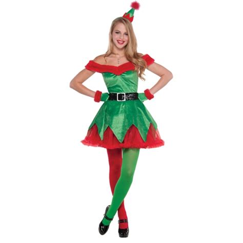 Sexy Elf Ladies Santa S Helper Ladies Christmas Fancy Dress Costume Tights Ebay
