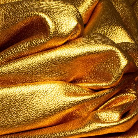 Fairground Metallic Leather Old Gold 12 14 Mm Thick Soft And