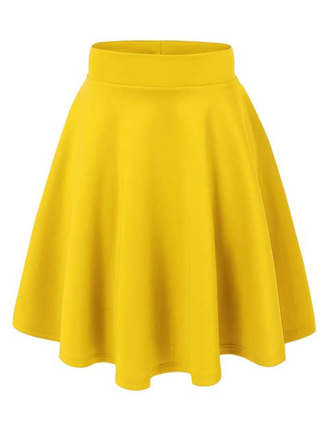 Made By Johnny Mbj Wb829 Womens Flirty Flare Skirt Xxl Yellow