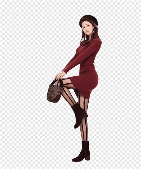 Special Watchers Woman In Black Cap And Red Long Sleeved Mini Dress Png Pngegg