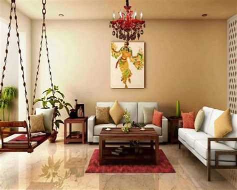 Modern Indian Living Apace With Swing Chairs