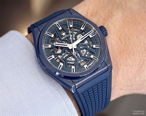 Zenith Defy Classic Blue And White Ceramic Time And