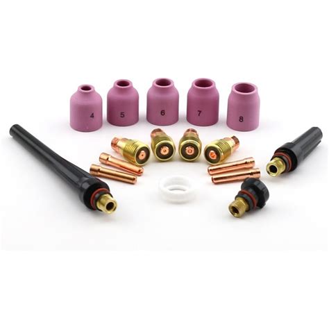 Gas Lens Setup 17 Pcs Stubby Torch Accessory Kit Assorted Sizes 040 1