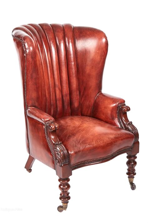 Leather Barrel Back Library Chair Circa 1830 Antiques Atlas