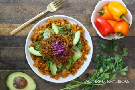 Pulled Pork Over Mexican Sweet Potato Rice Paleowhole30 The Organic