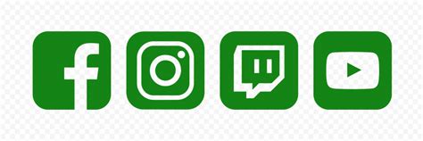 Hd Green Facebook Instagram Twitch Youtube Square Icons Png Citypng
