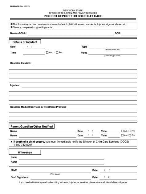 Ocfs Incident Report Form
