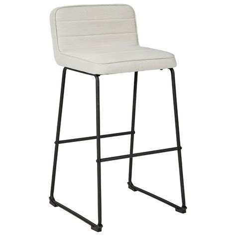 nerison d225 330 contemporary beige tall bar stool with upholstered seat and back sadler s