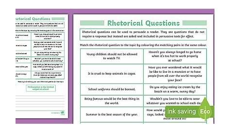 Rhetorical Questions Matching Worksheet (professor feito)