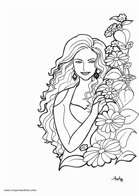 Pretty Smiling Girls Coloring Pages Realistic Coloring Pages