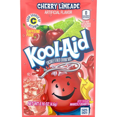 Kool Aid Unsweetened Cherry Limeade Artificially Flavored Powdered Soft