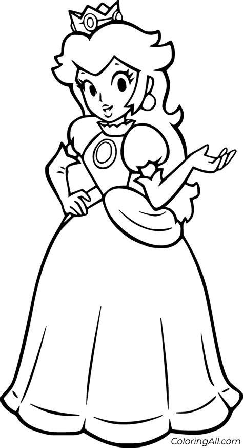 Free Printable Princess Peach Coloring Pages Easy To Print From Any Device And Automatically