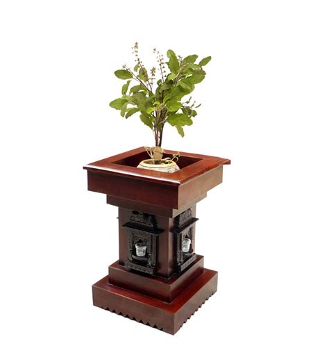 Saffron Carved Tulsi Planter By Mudra Online Pots And Planters Home