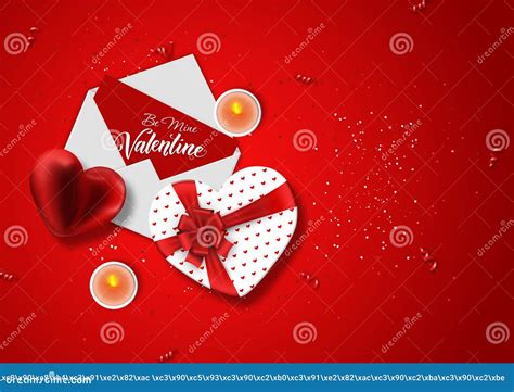 Buon San Valentino Banner Web Composizione Con Un Dono Realistico
